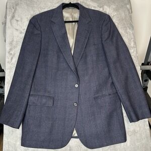 100% Pure Wool USA Made Blazer Suit Jacket Coat Alan Michaels Sz 44-52 Navy Blue